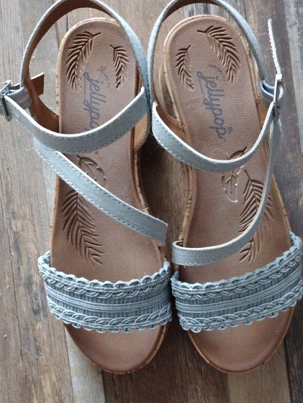 Jellypop Gray Braided Strap Ankle Sandals